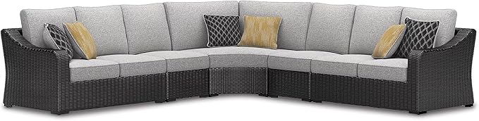 Signature Design by Ashley Beachcroft Curved Modern 5-Piece Outdoor Sectional by SignatureDesignbyAshley