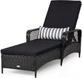 Tangkula Wicker Chaise Lounge Outdoor, Patio Rattan Reclining Chaise by TANGKULA