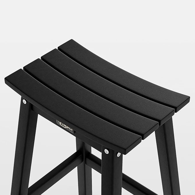 VINGLI 29 Inch Outdoor Bar Stools Set of 4, HDPE Weather Resistant Barstools - Image 4