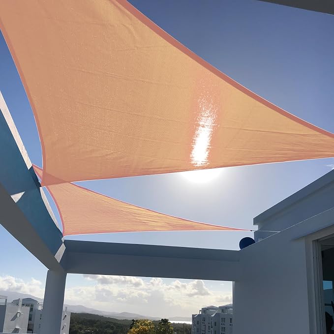SUNNY GUARD Custom Size 6'x12'x13.4' Peach Fuzz Sun Shade Sail Right Triangle by SUNNYGUARD