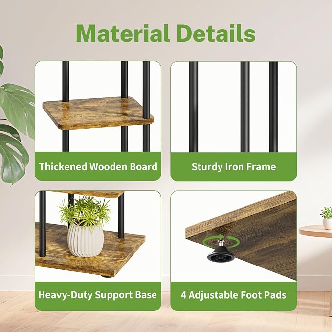 iDavosic.ly 7 Tier Tall Plant Stand Indoor, Tiered Corner Metal Wood Multiple - Image 3