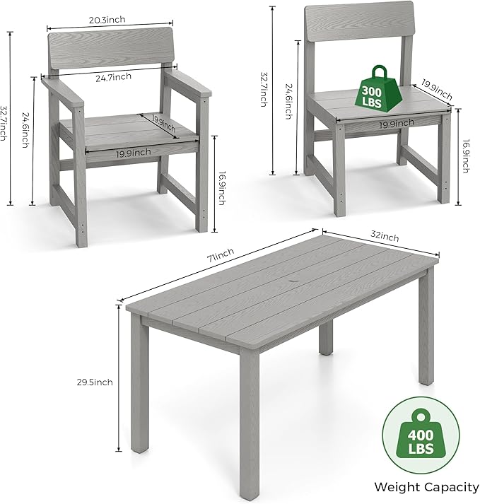 9 Piece Patio Dining Sets for 8 HIPS Outdoor Dining Table Set - Image 7