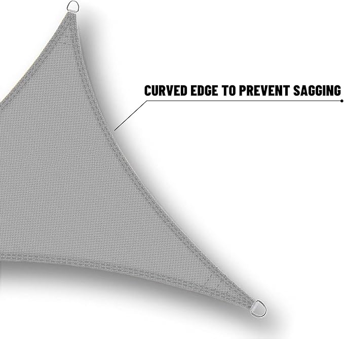 SUNNY GUARD Waterproof Sun Shade Sail 10'x11'x14.9' Charcoal Right Triangle UV - Image 5