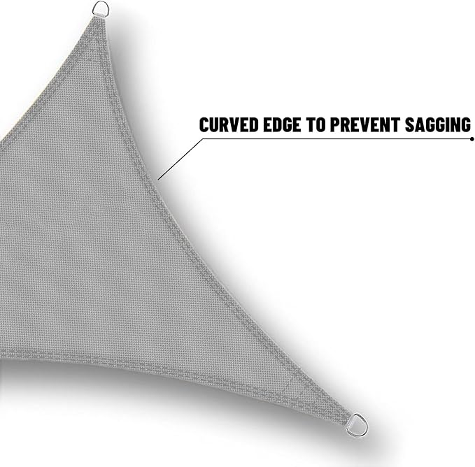 SUNNY GUARD Waterproof Sun Shade Sail 11'x11'x11' Charcoal Triangle UV Block - Image 4