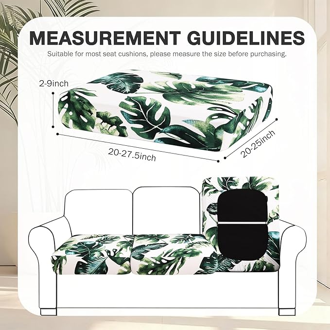 Cushion Covers for Patio Furniture, Monstera Print, 14-Piece Set