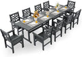 HDPE Dining Table Set for 10, 12-Piece Outdoor Table and Chairs Include 10 by Unknown