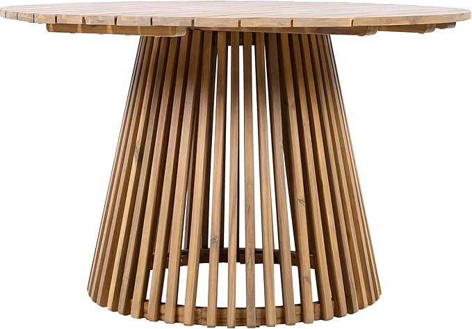 Merax Outdoor Dining Table 47.25" Round Extra-Large Acacia Wood Patio Dining - Image 6
