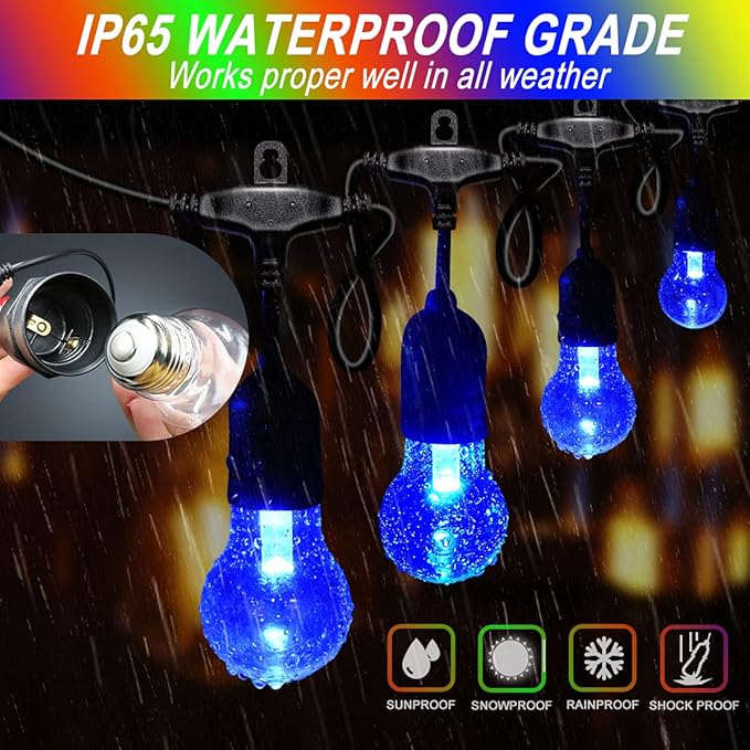 String Lights 96 FT Outdoor LED Multicolor with Remote Control