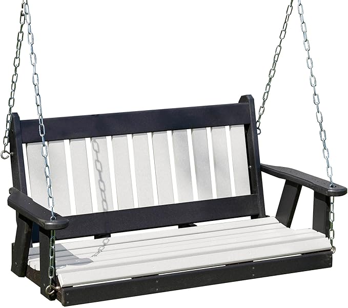 Mission Poly Lumber Wood 5FT Porch Swing Amish Craftsmandship Made in USA HDPE by Unknown