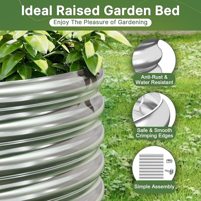 3 PCS Tall 4x2ft Galvanized Raised Garden Bed Outdoor, Metal Garden Bed - Image 4