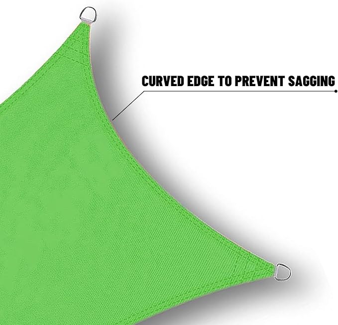 SUNNY GUARD Waterproof Sun Shade Sail 7' x 12' Lemon Green Rectangle UV Block - Image 4