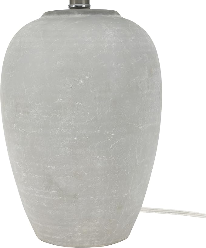 Table Lamp with Distressed Grey Ceramic Base and Grey Shade