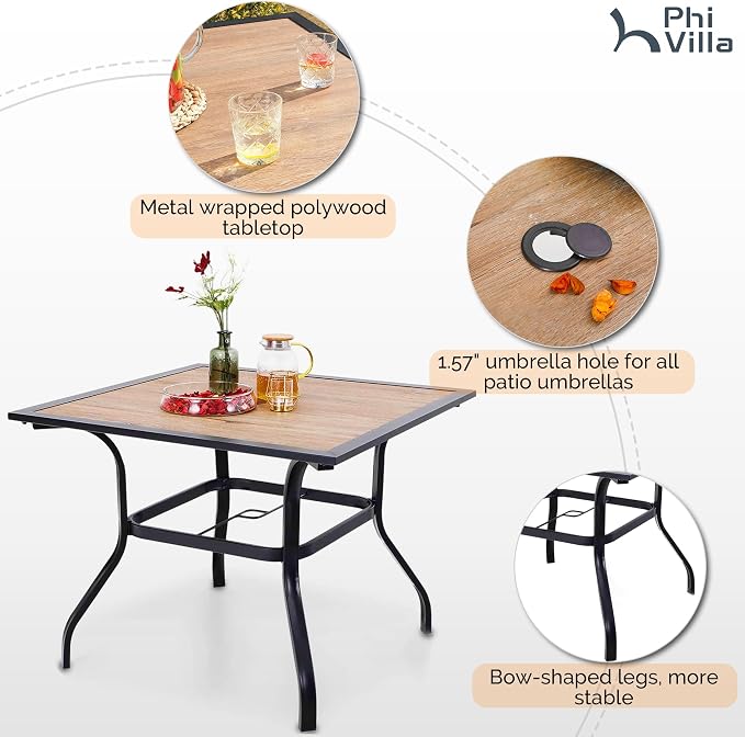 PHI VILLA 5 Pieces Outdoor Dining Set - Image 6