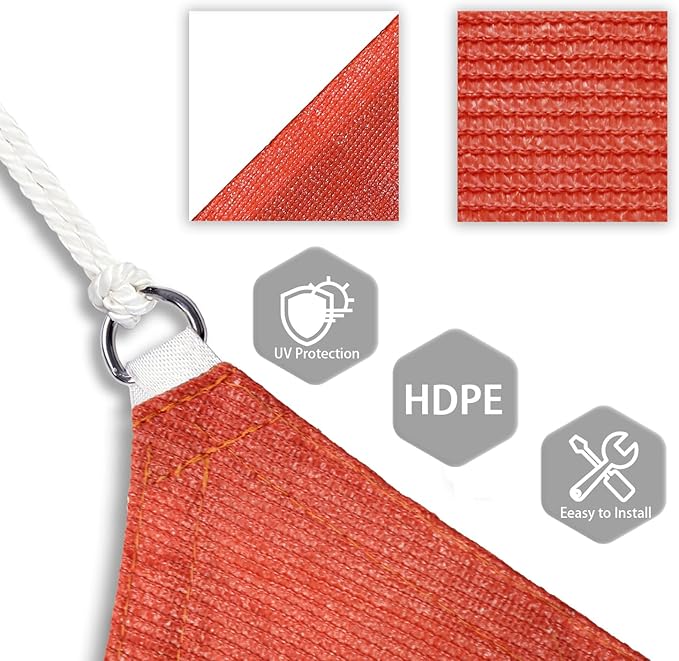 Patio Paradise 10' x 10' x 10' Sun Shade Sail Triangle Canopy Shade Cloth - Image 3