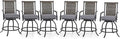 PHI VILLA Outdoor Swivel Bar Stools Set of 6, Rattan Backrest and Wood-Like by PHIVILLAThepioneerofcomfortablehouseholdsupplies