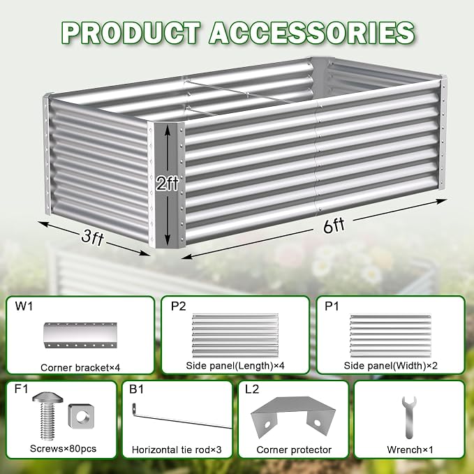 Galvanized Raised Garden Bed Kit Outdoor Patio, Deep Root Box Planter - Image 5