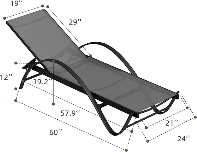 Shintenchi Patio Chaise Lounge Set of 2, Pool Chaise Lounge - Image 3