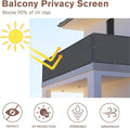 Balcony Privacy Screen in Dark Gray HDPE, 17 ft x 40 in Mesh Railing Cover