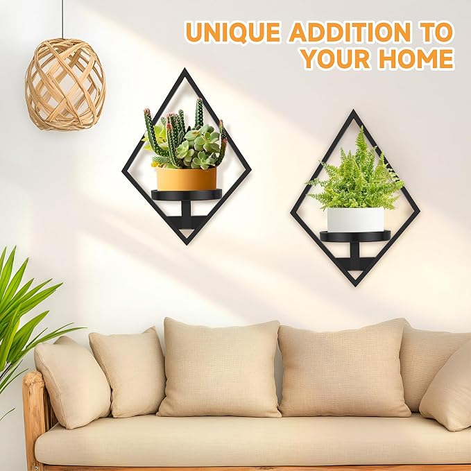 Wall Plant Holder, 2 Pack Metal Floating Shelves Indoor, Window Sill Plant Shelf - Image 3