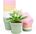 6 inch Plastic Nursery Pots, 16 Pack Plant Pots by Meowell