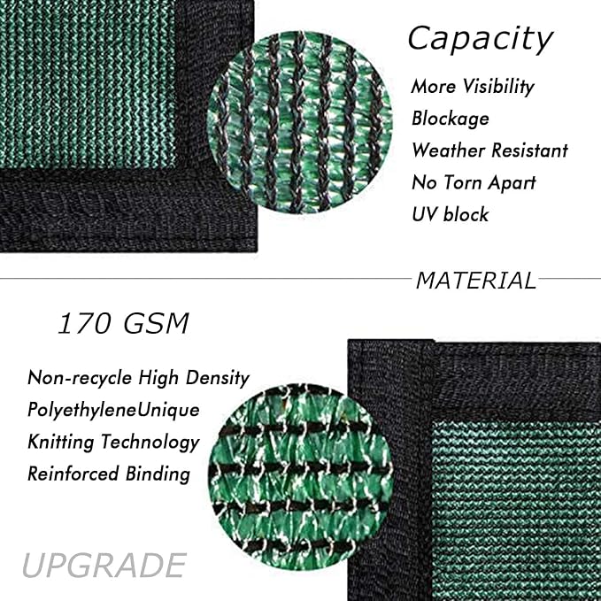 UPGRADE Privacy Fence Screen 5'x32' Dark Green Outdoor 90% Visibility Blockage - Image 2
