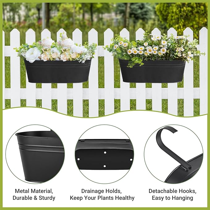 Dahey 5 Pcs Metal Iron Hanging Flower Pots - Image 3