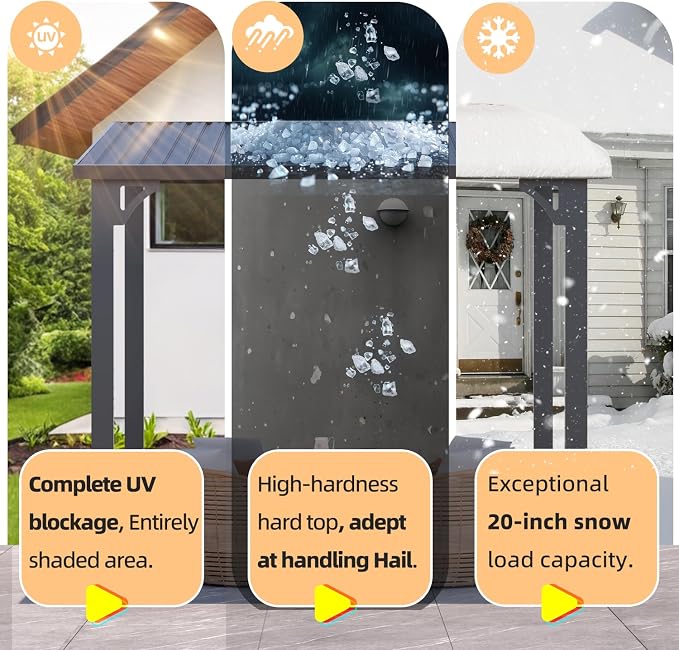AECOJOY 8x8 Hardtop Gazebo Outdoor Pergola, Small Heavy Duty Lean to Metal - Image 3