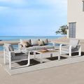Aluminum Outdoor Patio Furniture Set, 4 Piece Oversized Patio Conversation Sets by Oasbira
