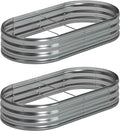 6x3x1ft Galvanized Oval Raised Garden Bed, Outdoor Planter Box Metal Patio Kit by Foxlang