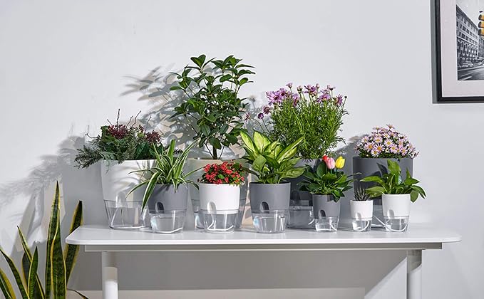 6/4.1/3.2 Inch Self Watering Planter Pots, 5 Pack African Violet Pots - Image 5