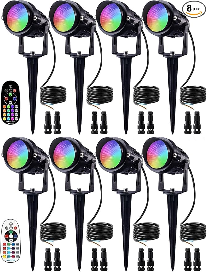 SUNVIE Christmas 12W RGB Color Changing Landscape Lights Low Voltage LED by SUNVIE