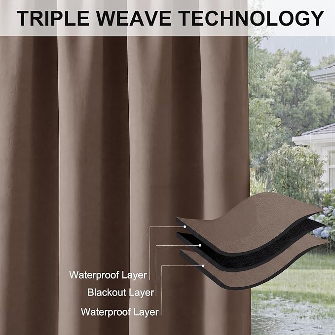 RYB HOME Extra Wide Outdoor Curtains - Image 7