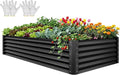 YITAHOME 8x4x1.5ft Large Raised Garden Bed Kit, Galvanized Metal Planter Box by YITAHOME