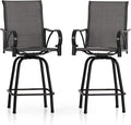 PHI VILLA Outdoor Bar Stools Swivel Set of 2, Outdoor Bar Height Tall Patio by PHIVILLAThepioneerofcomfortablehouseholdsupplies