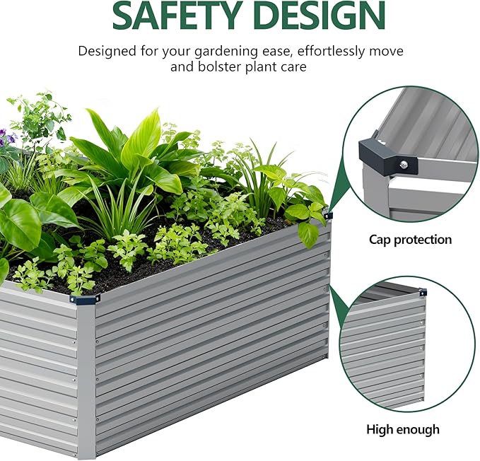 Vengarus 12x4x2FT Galvanized Raised Garden Bed Kit, Large Rectangle Elevated - Image 3