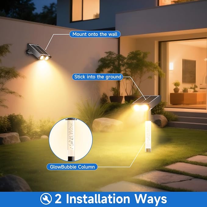 Solar Spot Lights Outdoor Adjustable Beam & PC Light Guide Column, 12 Pack - Image 8