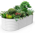A ANLEOLIFE 8x4x2ft Galvanized Raised Garden Bed Kit, Oval Metal Deep Root by AAnleolife