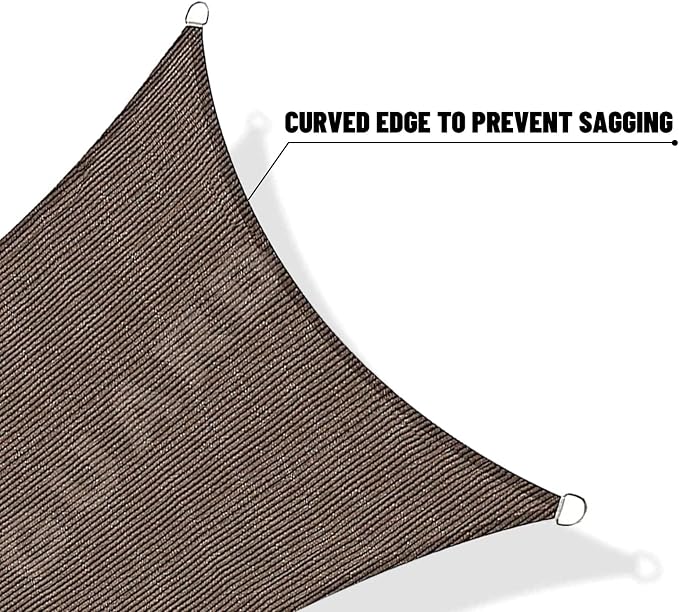 SUNNY GUARD Custom Size 6'x12'x13.4' Brown Sun Shade Sail Right Triangle UV - Image 7