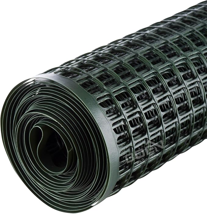 Decorative Fence Garden Netting, 4 ft x 75 ft Green Plastic Mesh