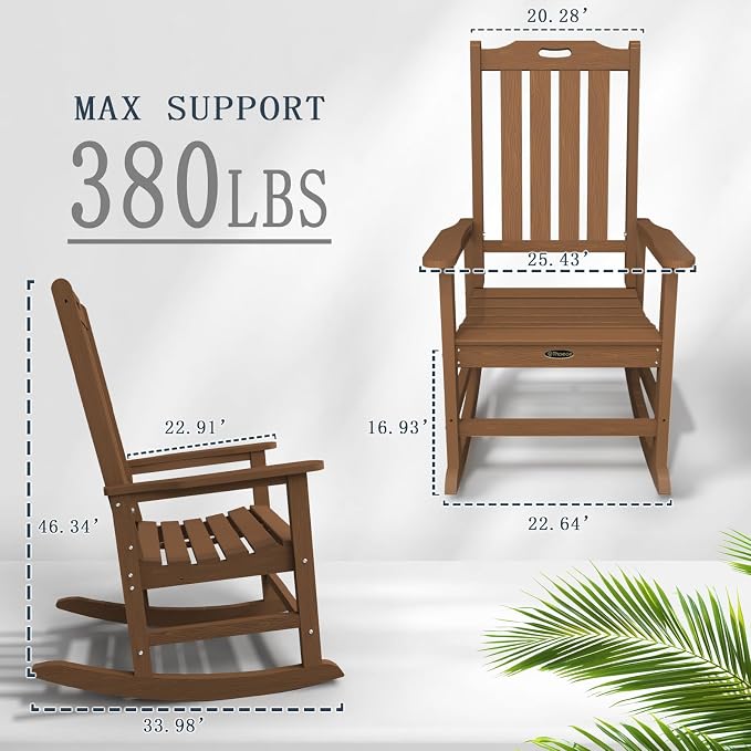 Oversized Rocking Chair Set of 8, Outdoor Rocking Chair - Image 3