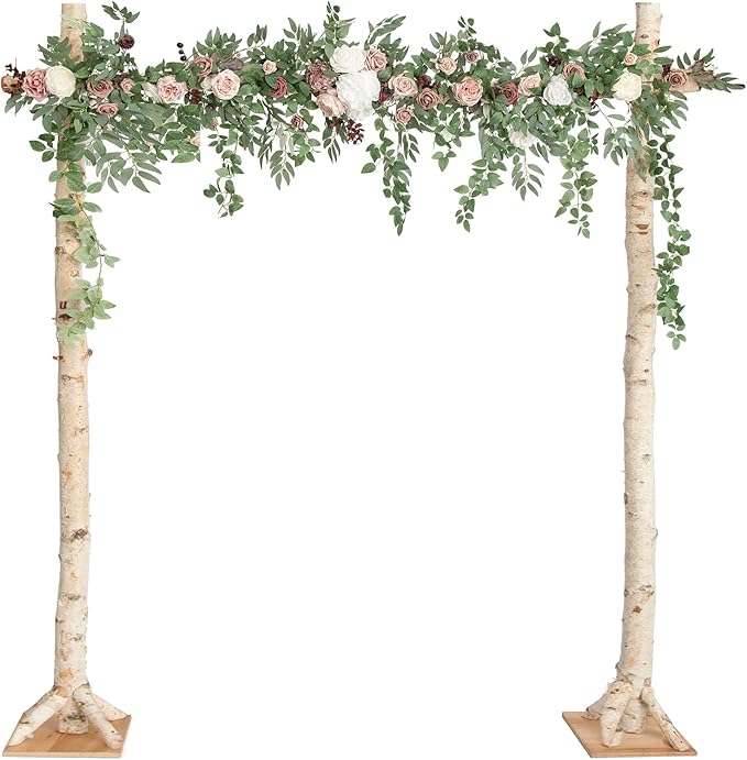 Artificial Flower Garland, Dusty Rose & Mauve Silk, 78 Inch Arch Swag
