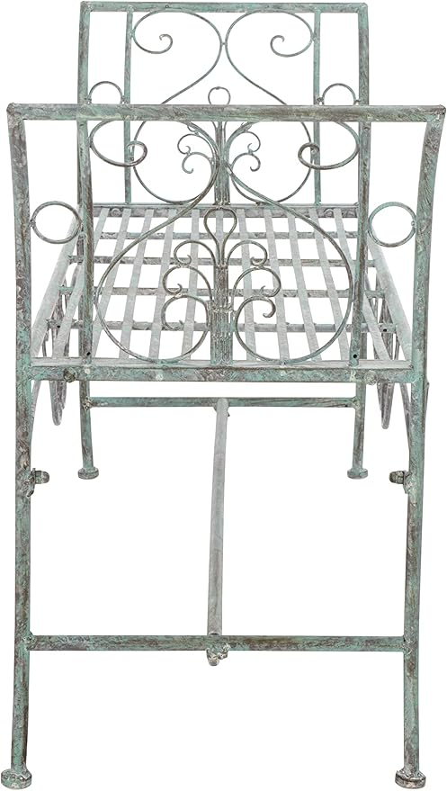 SAFAVIEH Outdoor Collection Adina Victorian Antique Dark Green Wrought Iron - Image 4