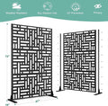 Decorative Fence Screen, Black Floral Metal Privacy Screen 72 x 47 Inch