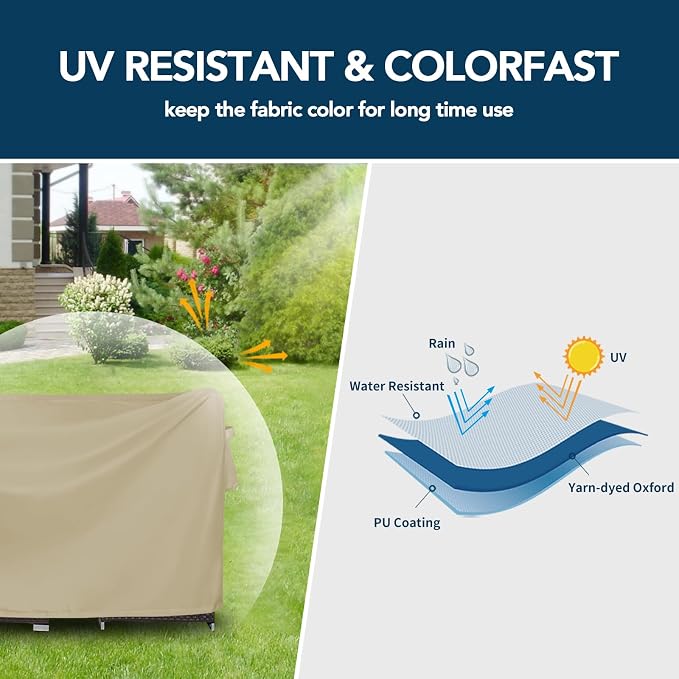Furniture Set Cover, Waterproof Oxford, Camel, 88 x 58 x 28 Inch