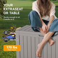 Deck Box, 72 Gallon Gray Resin Storage Box, Lockable
