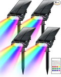 RGB Christmas Solar Spot Lights Outdoor, 12 RGB Color Modes Landscape Light by Brthera