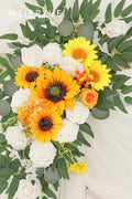 Artificial Flowers Wedding Arch Swag Kit, Sunflower, 3-Piece Set with Drape
