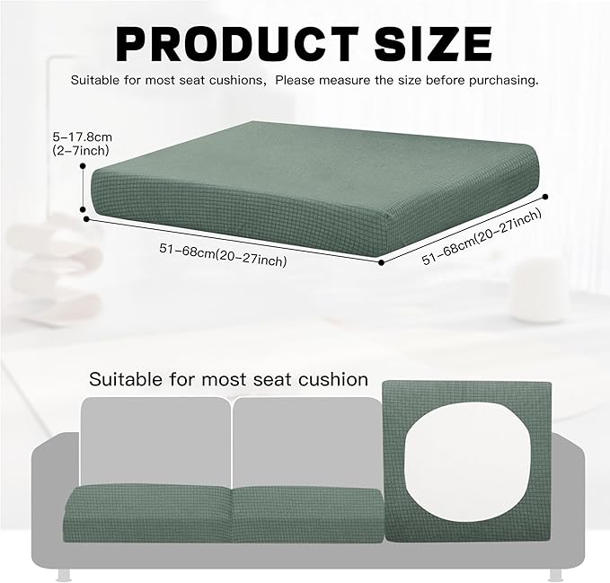 Cushion Covers, 8-Pack Stretch Outdoor Slipcovers in Matcha Green