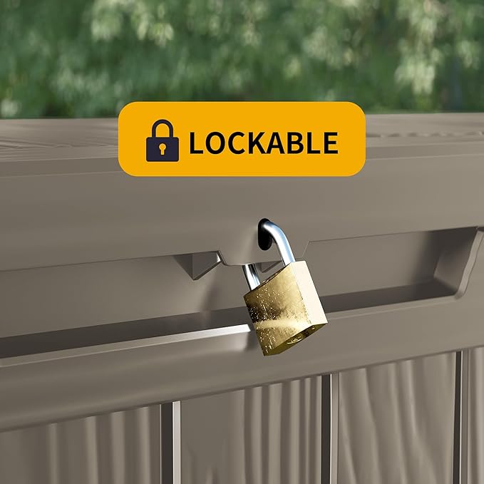 Outdoor Storage Box Waterproof, Lockable Resin 80 Gallon Deck Box Patio Storage - Image 5