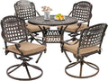 Grepatio 5 Piece Outdoor Dining Set Cast Aluminum Patio Table and Chairs by Takesyoutohaveawonderfullife